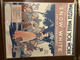 Rare Walt Disney Sheet Music Score Snow White Whistle While You Work 193... - $23.42