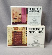 House of Miniatures Candle Stand #40013 &amp; Chest #40009 Dollhouse Furniture Kit - £19.77 GBP