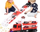 Big Transporter Truck Toy Set For Toddlers 3-5 With 55-Inch Ejection Rac... - $64.99