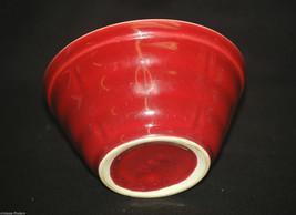 Old Vintage Ceramic Burgundy 2-1/2&quot; Bowl Kitchen Tool Dinnerware Pottery - £11.82 GBP