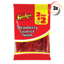 3x Bags Gurley&#39;s Strawberry Licorice Twists Chewy Candy | 2.25oz | Fast ... - £9.44 GBP