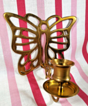 Awesome Mid Century Brass Butterfly Wall Mount 3D Candle Holder Sconce - $16.00