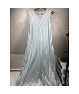 Diane Von Furstenberg Lingerie Pale Aqua Nylon Long Gown Lace Womens Siz... - $614.82 MXN