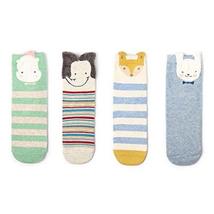 [C] 4 Pairs Cotton Crew Socks Calf Socks Warm Socks Gifts Girl's Lovely Socks