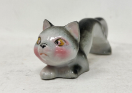 Vintage 5 Inch Long Cat Figurine With Arched Back Japan - £10.40 GBP