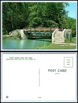 ILLINOIS Postcard - Oregon, Pine Forest State Park, Rustic Bridge Pine Creek K4 - £2.57 GBP