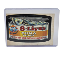 VINTAGE TOPPS 1970&#39;s WACKY PACKAGES STICKER 8 LIVES TUNA BONES CAT FOOD - $9.50