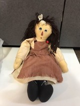 Beautiful Vtg 18&quot; Rag Doll Happy &amp; Sad Face Two Faces Handmade Raggedy Ann Style - £12.42 GBP