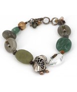 Retired Silpada Sterling Earthy Tones Mixed Stone Bead Toggle Bracelet B... - £48.06 GBP