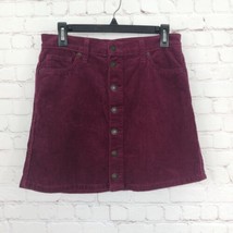 Arizona Corduroy Skirt Womens Juniors 5 Red Button Up Mini Cotton  Pockets - £12.70 GBP