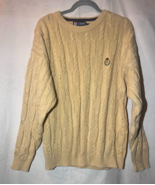 Chaps Ralph Lauren Sweater Adult SZ L Yellow Relaxed Cable Knit Pullover... - $26.94 CAD