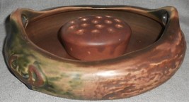 1920s Roseville Pottery Imperial 1 Pattern Flower Bowl w/Flower Frog - £63.30 GBP