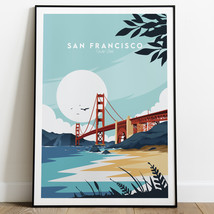 San Francisco Poster | California Print Bay &amp; Golden Gate Bridge Wall Art &amp; Gift - £20.65 GBP+