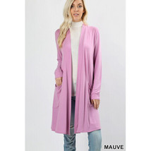 Womens Long Open Front   Slouchy Cardigan Sweater Sleeve Pockets Loose Drapey Ma - £23.19 GBP+