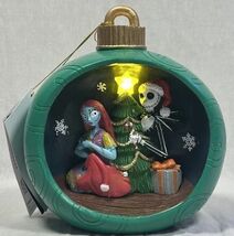 Nightmare Before Christmas Jack &amp; Sally Light Up Ornament Scene - $79.07 CAD