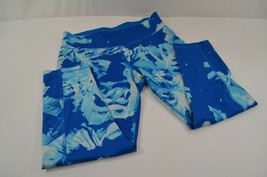Adidas Climalite Womens Crop Leggings Size Medium Blue Bright Pattern EX - £19.02 GBP