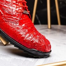 Kratos Red Genuine Caiman Crocodile Fashion Sneaker image 8