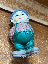 Vintage Small Cute Plastic St. Patricks Days Leprechaun w Bouqet of Shamrocks - £4.78 GBP