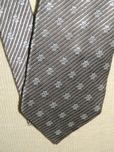 Giorgio Armani Cravatte Italy Neck Tie/Necktie Silk silver black 58&quot;x3.75&quot; - $24.74