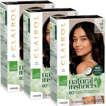 (3 Pack) Clairol Natural Instincts Non-Permanent Hair Color - 3 Brown Black - £28.70 GBP