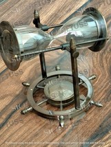 Nautical Brass Sand Timer Hourglass With Maritime Brass Compass Table Decor Home - £28.07 GBP