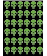 36 Punisher 1&quot;Lime Green - High Vinyl Decals Phone Laptop Gun Helmet - $6.88