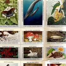 1989 Conservation Stamps Lot Of 37 Vintage Wildlife Birds Mushrooms NWF E48 - $19.99
