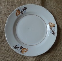 Vintage USSR Soviet Latvia Porcelain Riga RPR White Plate Aria floral pattern - £8.87 GBP