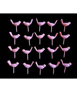 Vintage Pink Bird Plastic Cupcake Cake Toppers Set of 20 Retro MCM Party... - $34.92 CAD