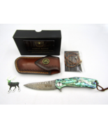 VG10 Damascus Abalone Sea Shell Handle Knife Folding Pocket VP26 (New, E... - £47.33 GBP