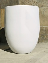 Kante Lightweight Concrete Outdoor Round Bowl Planter, 21.7 Inch Tall, Pure - £67.55 GBP