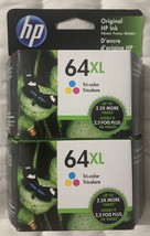 HP 64XL Tricolor Ink Cartridges Twin Pack 2 x N9J91AN Exp 2023+ OEM Retail Boxes - £110.29 GBP