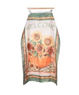 Welcome House Flag Sunflower Pumpkin Leaves Autumn Fall Green Orange Dec... - £10.38 GBP