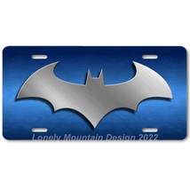 Batman Batarang Inspired Art Gray on Blue FLAT Aluminum Novelty License ... - £14.06 GBP