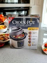 Crock-Pot 6-Qt 8-in-1 Multi-Use Express Crock Programmable Pressure Cooker Open - £59.43 GBP