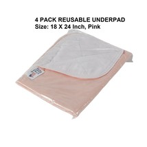 4 PACK REUSABLE UNDERPAD 18 X 24 Heavy Duty Bed Pad Polyester/Rayon INCO... - £26.46 GBP