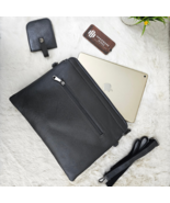 Handmade Dark Grey Leather iPad Sleeve, Genuine Leather Tablet Case, Zip... - $169.00