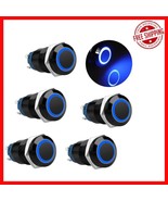 Metal Latching Push Button Switch with Blue LED - 12mm, 5Pcs for Easy In... - $501.85 MXN