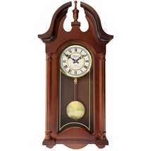 Bedford Clock Collection Delphine 27 Inch Mahogany Chiming Pendulum Wall... - $153.60