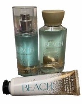 Bath &amp; Body Works AT THE BEACH 3 Pc TRAVEL SIZE Gift Set Mist Gel Hand C... - $17.72