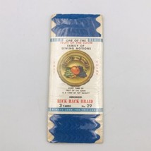Vintage Fruit of the Loom Rick Rack Braid 3 Yards NIP Blue #29 Mercerized  - £5.37 GBP