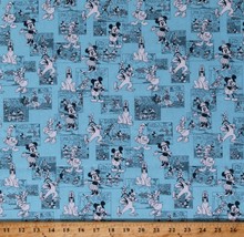 Cotton Mickey Mouse Comic Kids Disney Blue Fabric Print by the Yard D787.97 - £7.82 GBP