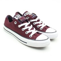 Converse Ctas Womens Maroon Red Low Top Sneakers Double Tongue Sz 5 - £19.46 GBP