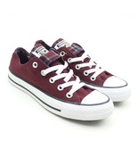 CONVERSE CTAS Womens Maroon Red Low Top Sneakers Double Tongue Sz 5 - £19.71 GBP