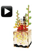 3D Wooden Puzzle SPRING Crank Music Box Robotic Robotime Jigsaw DIY Wooden - $40.60 CAD