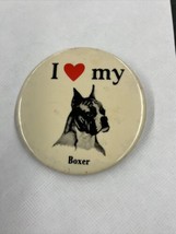 I Love My Boxer Vintage 1980s Pinback Button - £6.30 GBP