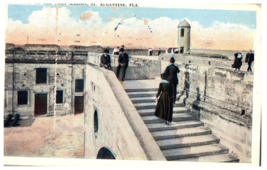 On Top of Old Fort Marion St Augustine Florida Postcard Posted 1927 - $6.64