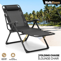 Foldable Zero Gravity Chair Adjustable Lounge Chair Reclining Chaise Camping Cot - £122.29 GBP