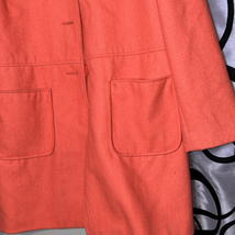 Mossimo Wool Coat Jacket Women Size Large Orange Coral Peacoat Collarless - £26.20 GBP