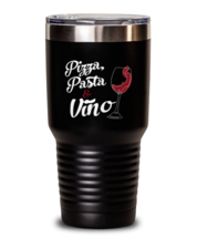 30 oz Tumbler Stainless Steel Insulated  Funny Pizza Pasta &amp; Vino Foodie  - £27.61 GBP